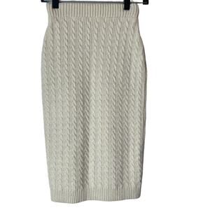 Alicedudu Knit Pencil Skirt Womens Small Off White